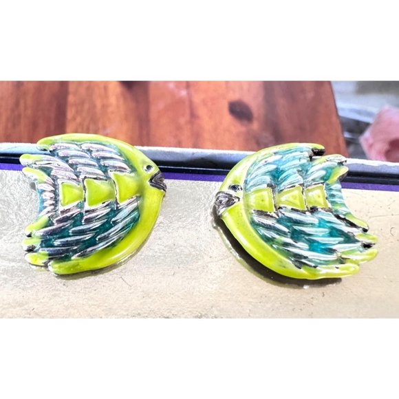 Vintage Fish Earrings Pierced Blowfish Tropical Islands Beach Vacation C… - Picture 7 of 12